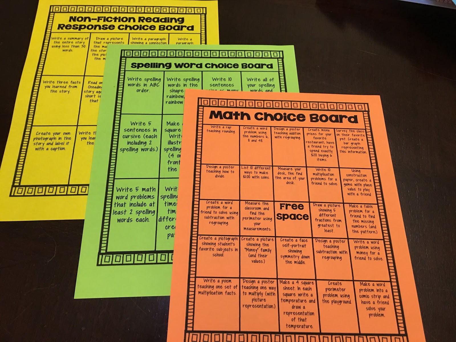 Choice Board Packet! | Hillary's Teaching Adventures