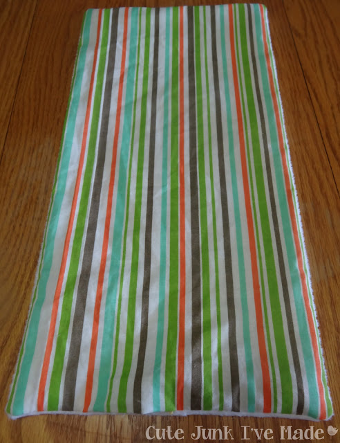 One-Hour Burp Cloths - Turned right side out, fabric on top