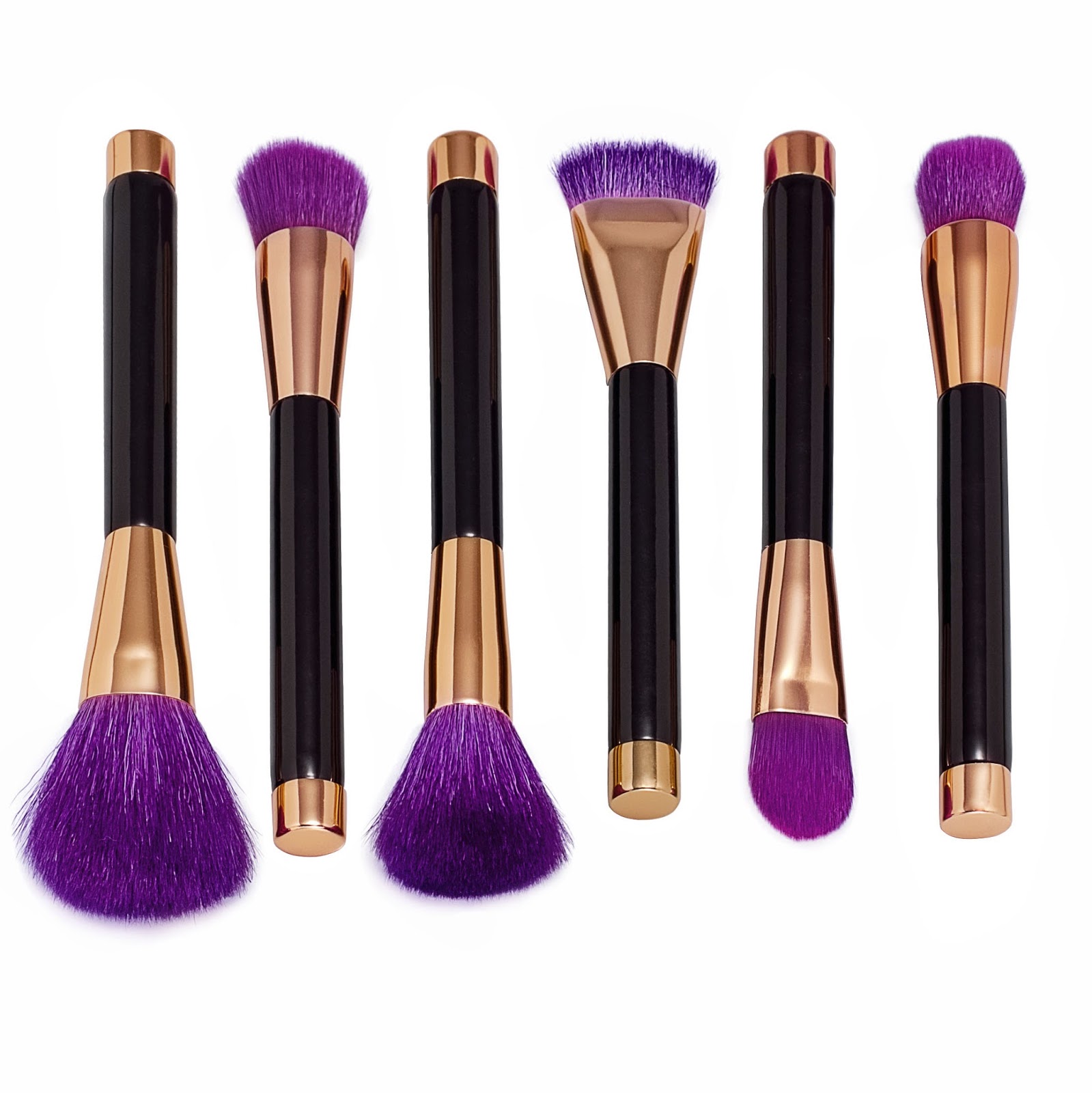 de'lanci makeup 15 pcs purple hair brush