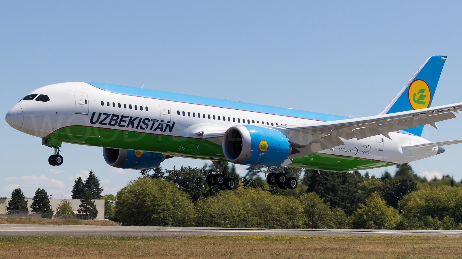 Puget Sound Boeing Test Flights UK78701 B7878 Uzbekistan Airways