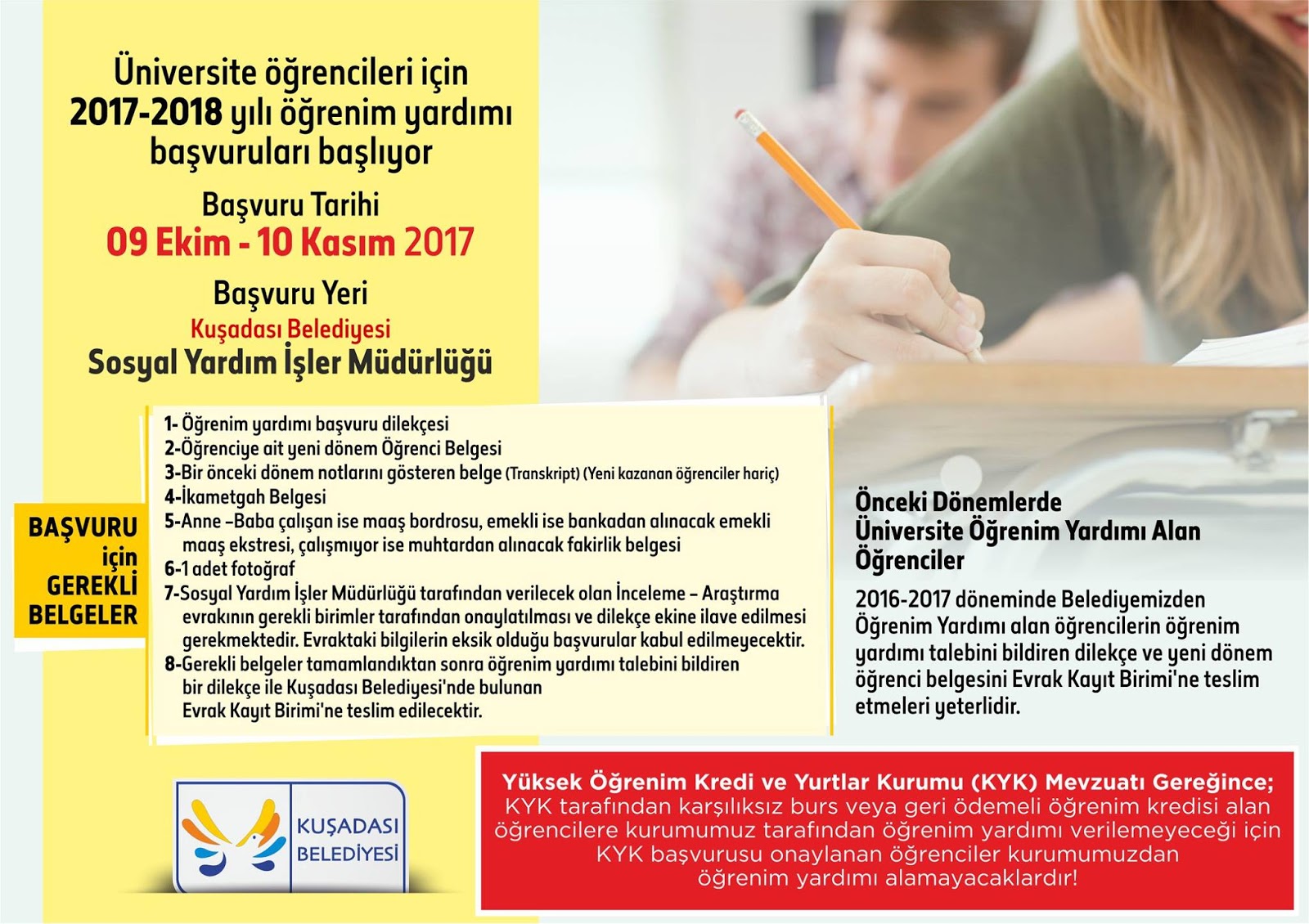 Kusadasi Benim Universite Ogrencileri Icin Burs Kusadasi Belediyesi Kusadasi Ve Cevresi