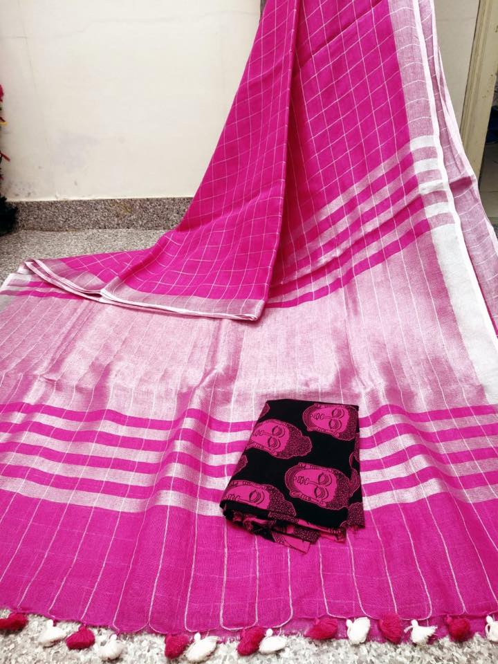 Buy Latest Linen Sarees Online