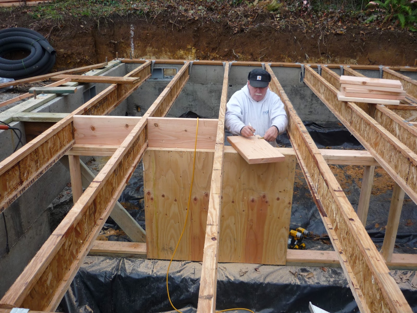 Sparrow Hill House Project Pony Walls and Floor Beams