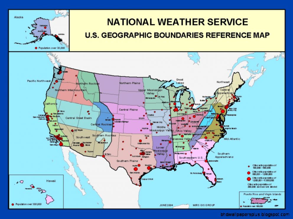Geographic Map Of United States