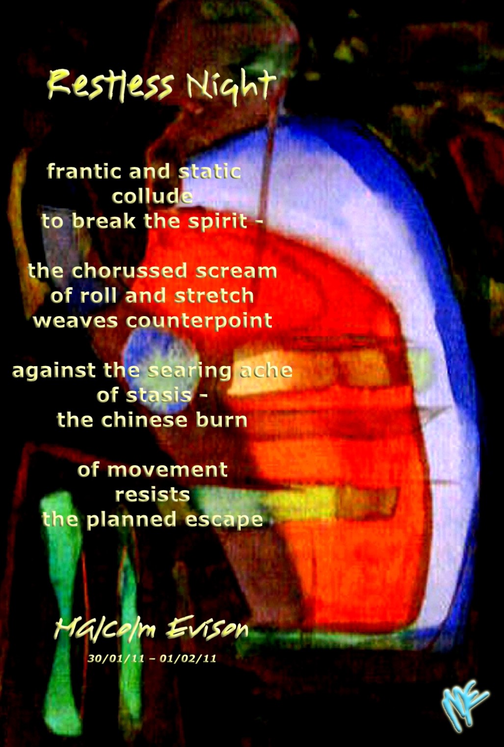 MAL's FACTORY Poetry & Prose Poems RESTLESS NIGHT Illustrated Poem