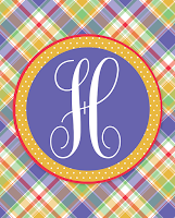 Free Printable Summer Plaid Monograms | A-Z Available for Instant Download | 8x10 design
