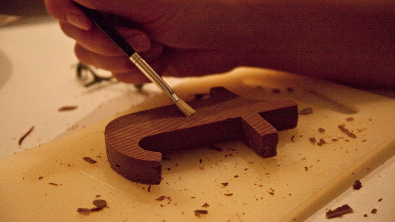 letras de chocolate Chocography