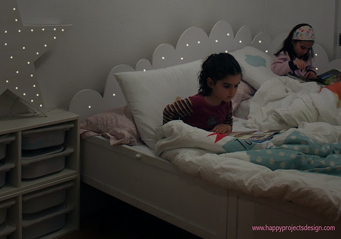 habitación para niñas DIY: dormir en una nube