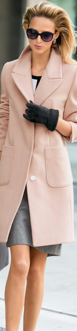 Madeleine Pink Wool Coat