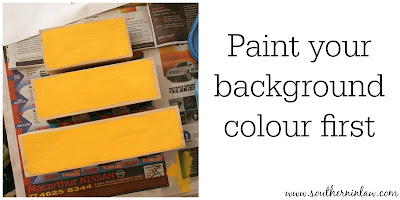 Paint your background colour first - DIY Holiday Decor Blocks Project