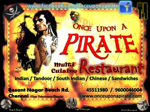 Besant Nagar Restaurant - Once Upon A Pirate
