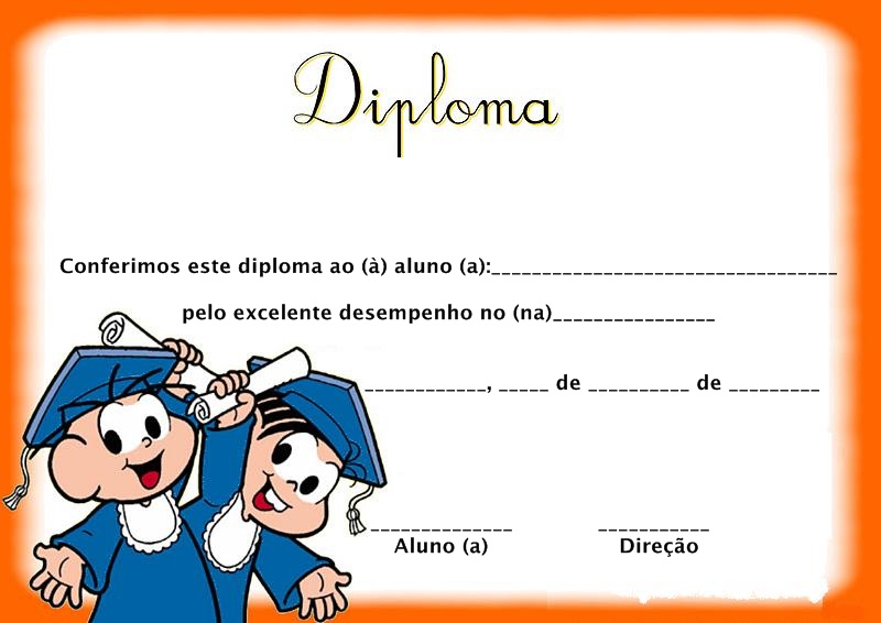 Muitos Modelos De Diplomas Para Formatura Da Educação Infantil E