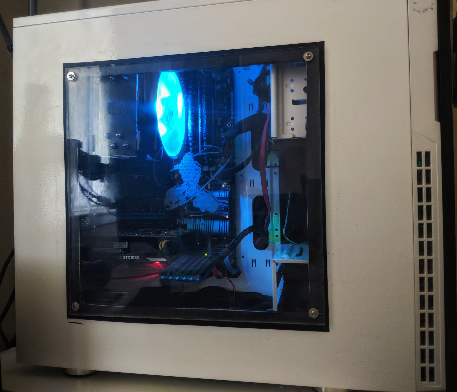 Laser etched PC case window