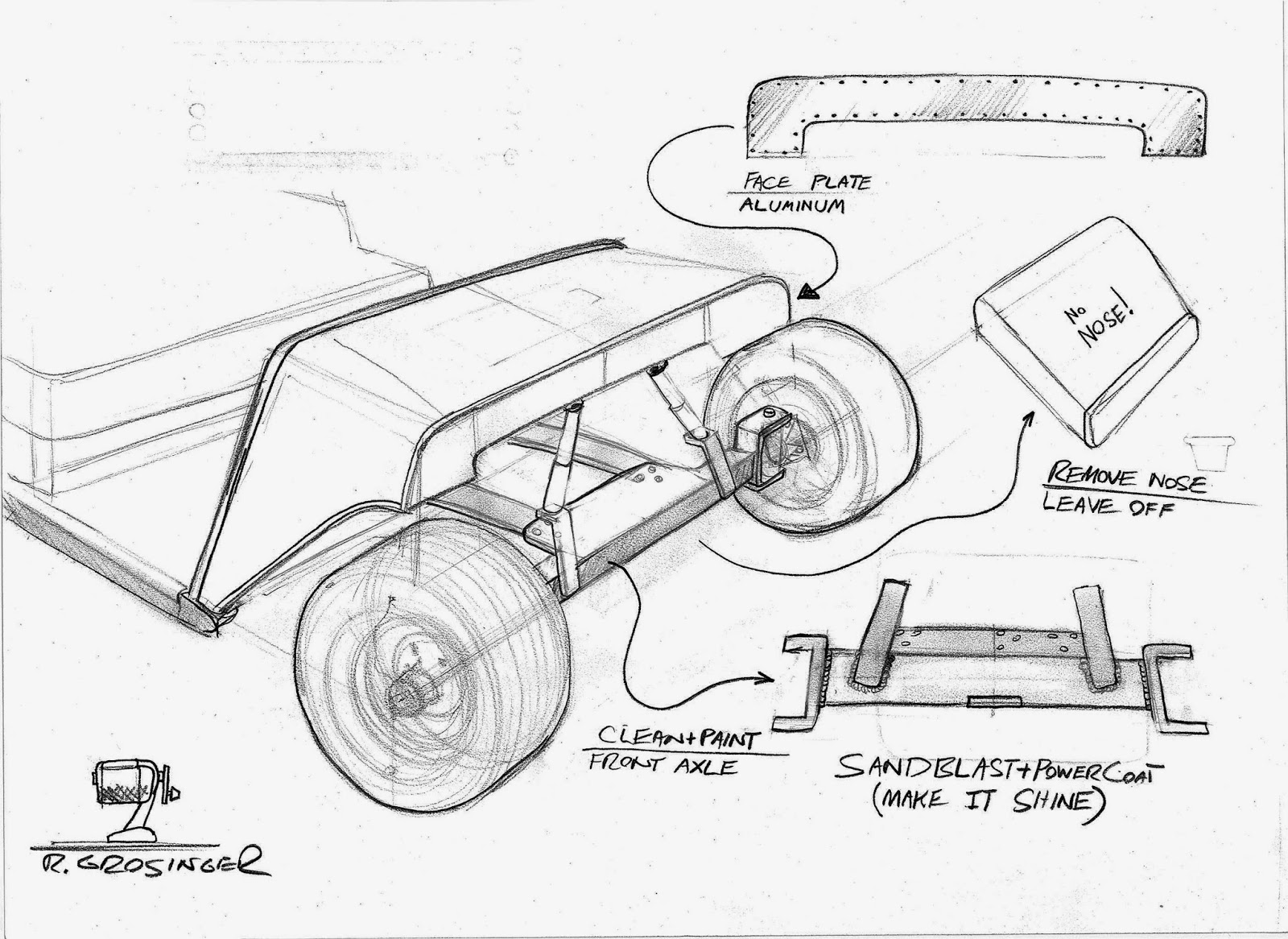 Ron Grosinger's Vehicle Design Electric Wheelie Golf Cart!