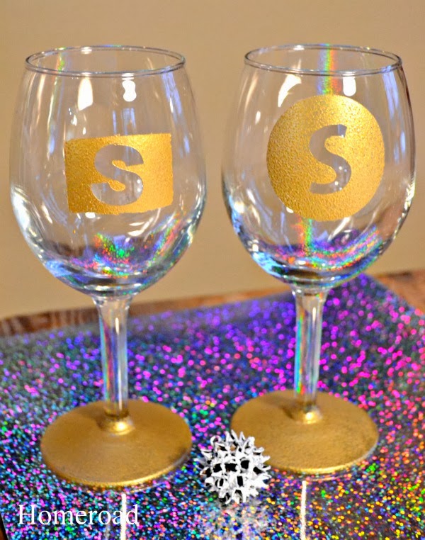 Monogrammed New Year's Eve Glasses