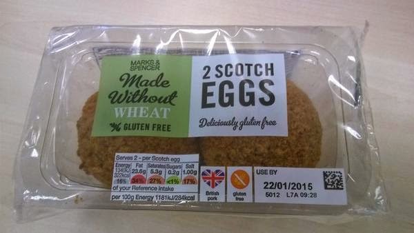 baz's backpacking blog: gluten free scotch eggs - marks & spencer