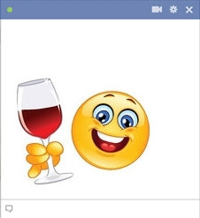 Emoticon with glass of red wine
