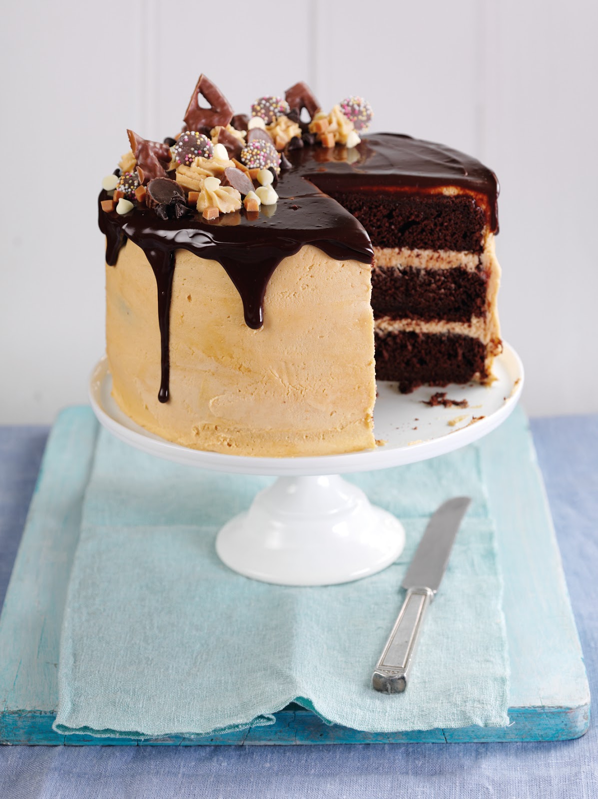 Chocolate And Peanut Butter Drip Cake