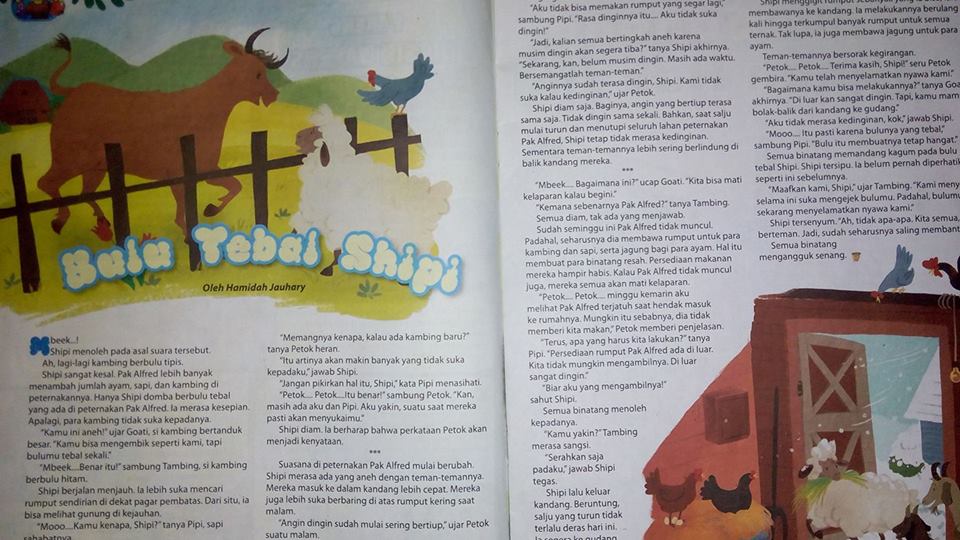 Bulu Tebal Shipi Fabel Dimuat Di Majalah Bobo Edisi 44 9 Februari 2017