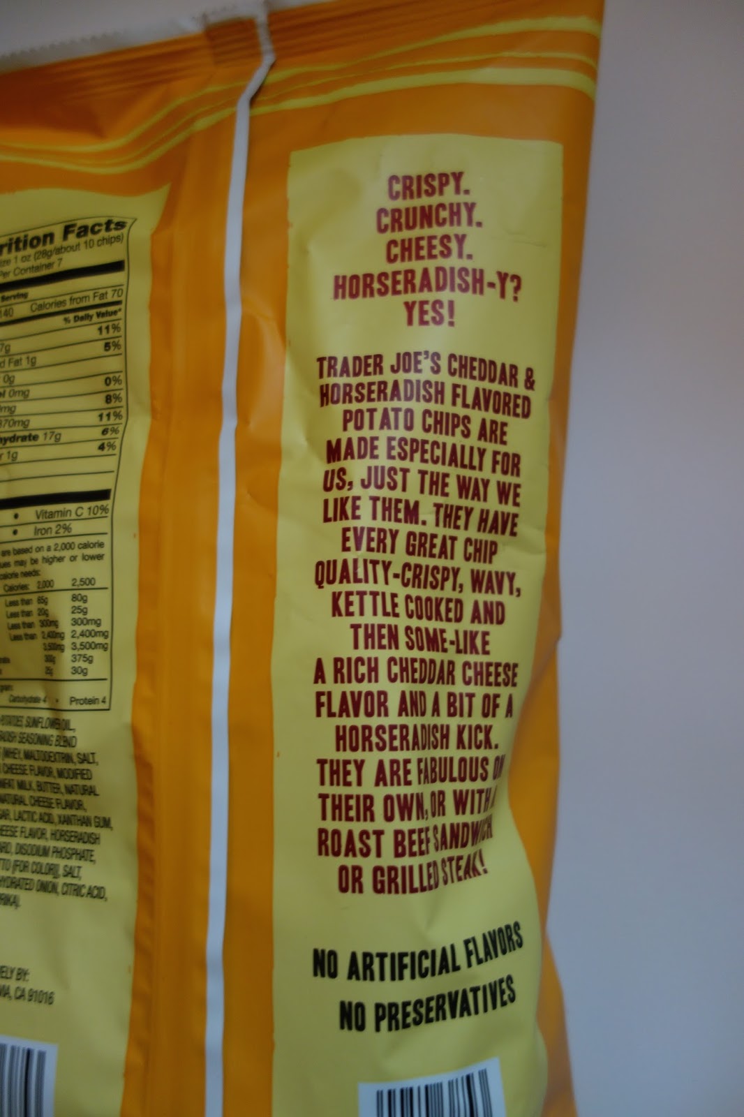 Trader Joe's Cheddar & Horseradish Flavored Potato Chip