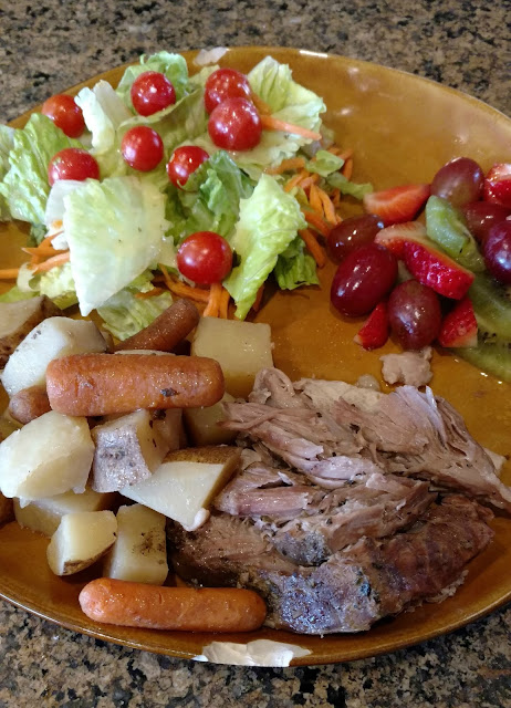 Throw this pork roast in the crock pot on low for 8 hours and you've got dinner!