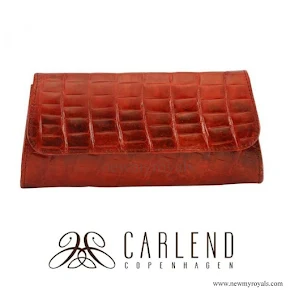 Crown Princess Mary style Carlend Copenhagen aicha medium croco burned orange clutch