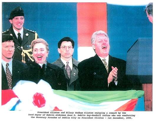 SAIC Lew Merletti with the Clintons