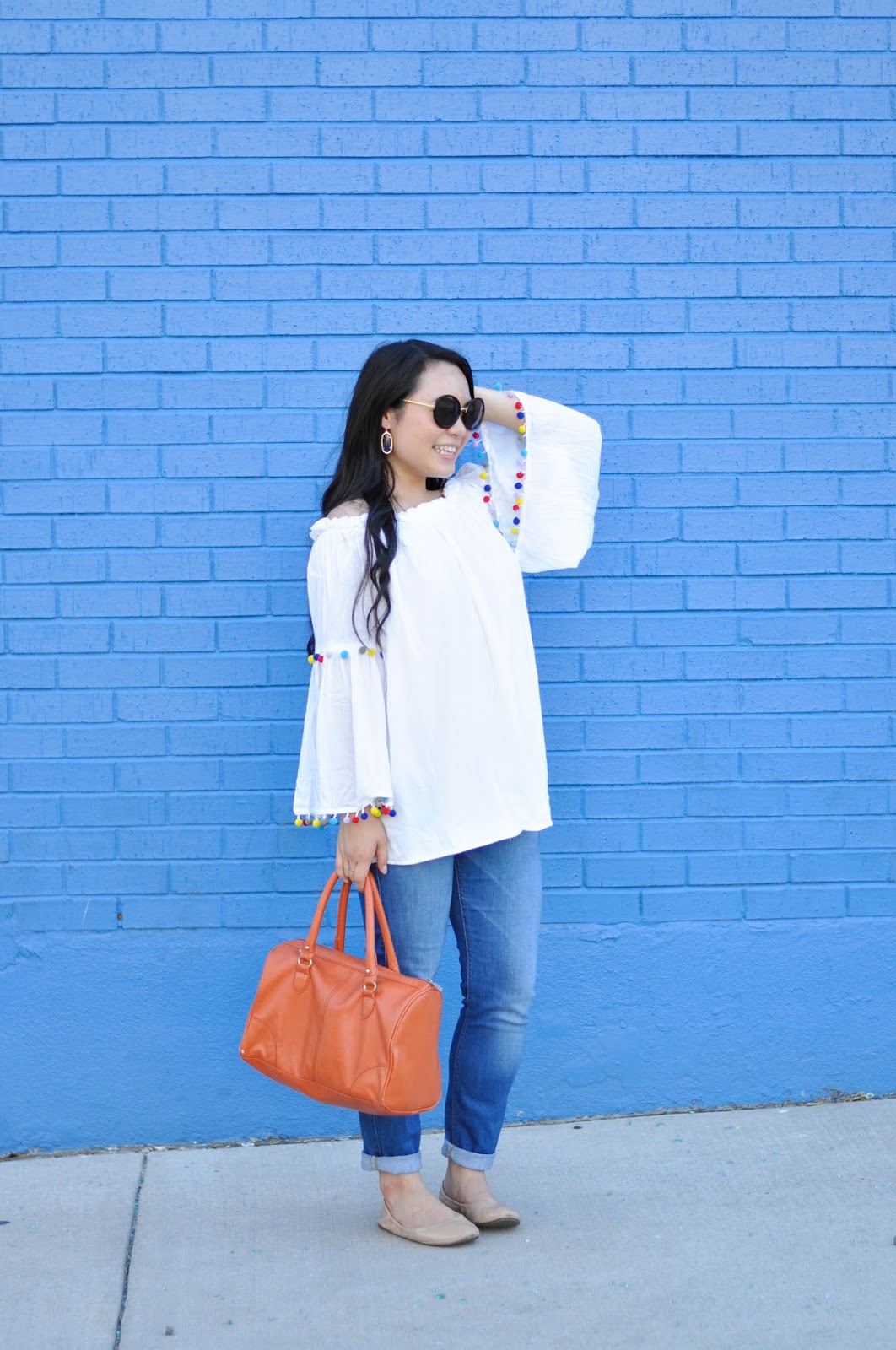 White PomPom Top The Bella Insider