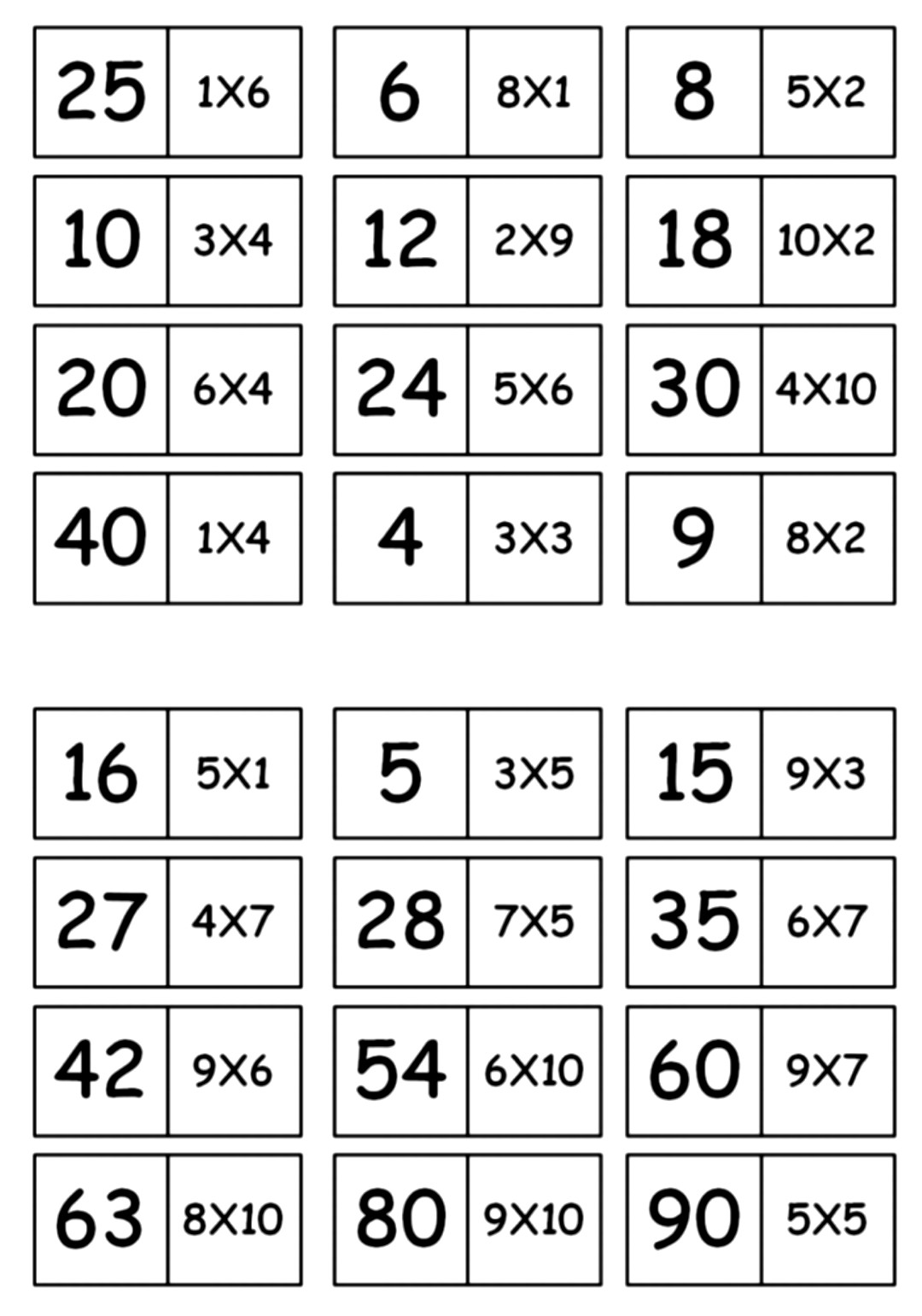 Como jogar um jogo de dominó de multiplicação? 