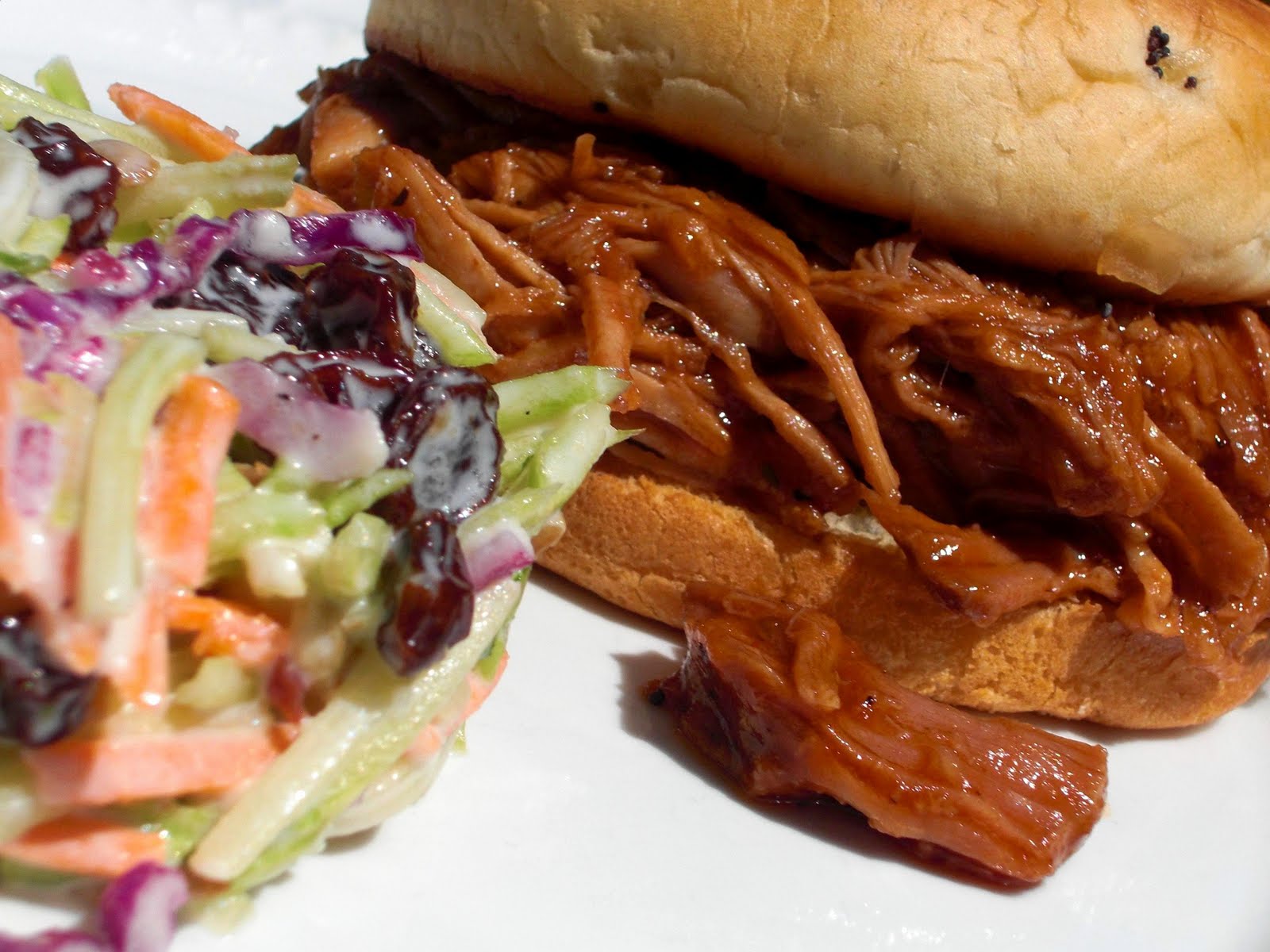 Kitchen and Chemistry BBQ Pulled Pork Sandwiches with Broccoli Slaw