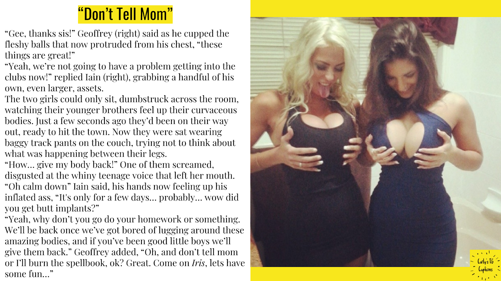 Carly's Captions : TG Caption: Don't Tell Mom.