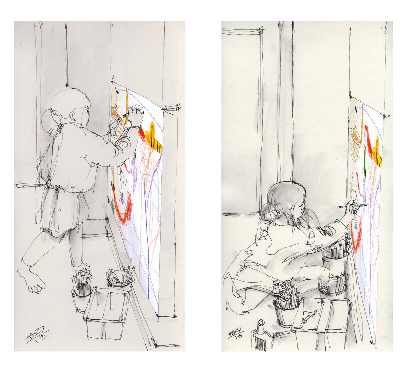 Sketching Along The Way...: drawing on the wall