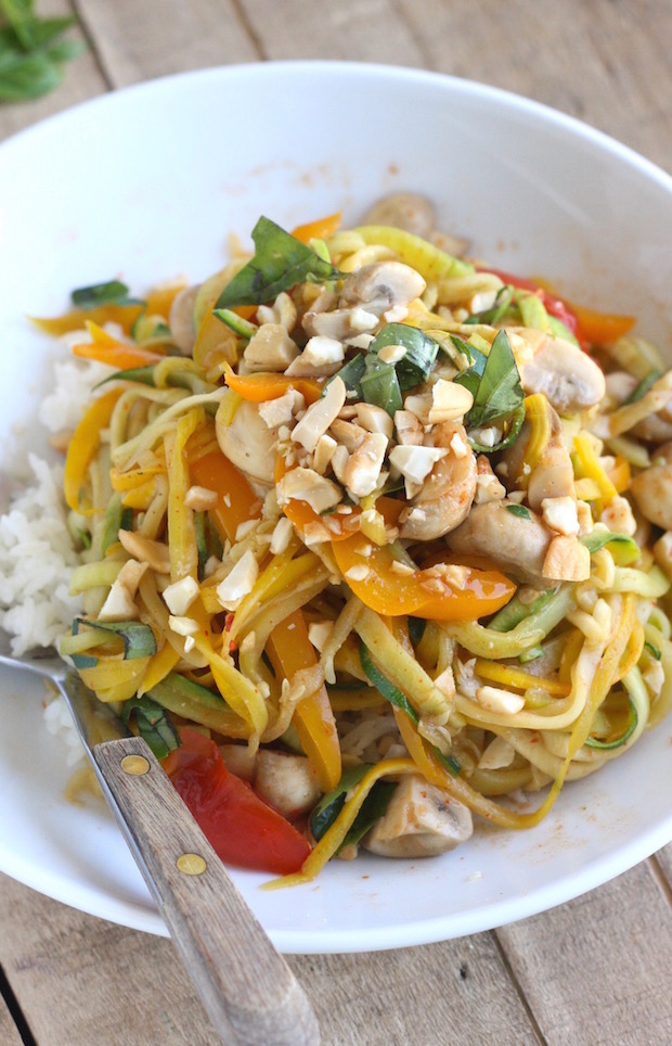 Zucchini Noodle Stir-Fry with recipe by SeasonWithSpice.com