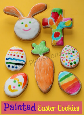 Painted Easter cookies from the weekly kids co-op