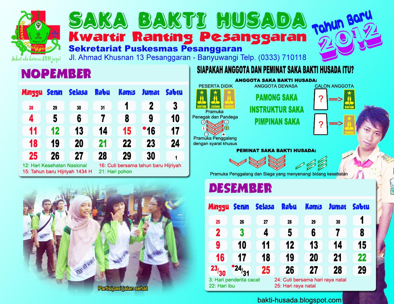  SAKA  BAKTI  HUSADA  Kalender Kesehatan Mini Tahun Baru 2012 