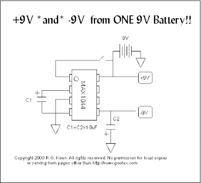 Simple +9V and -9V from one Battery | Circuits Diagram Lab