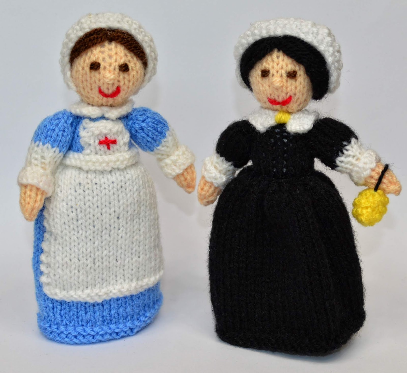 knitted nurse doll