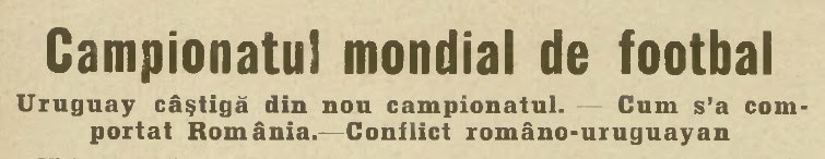 Titlu articol Campionatul Mondial de fotbal Realitatea ilustrata 1930