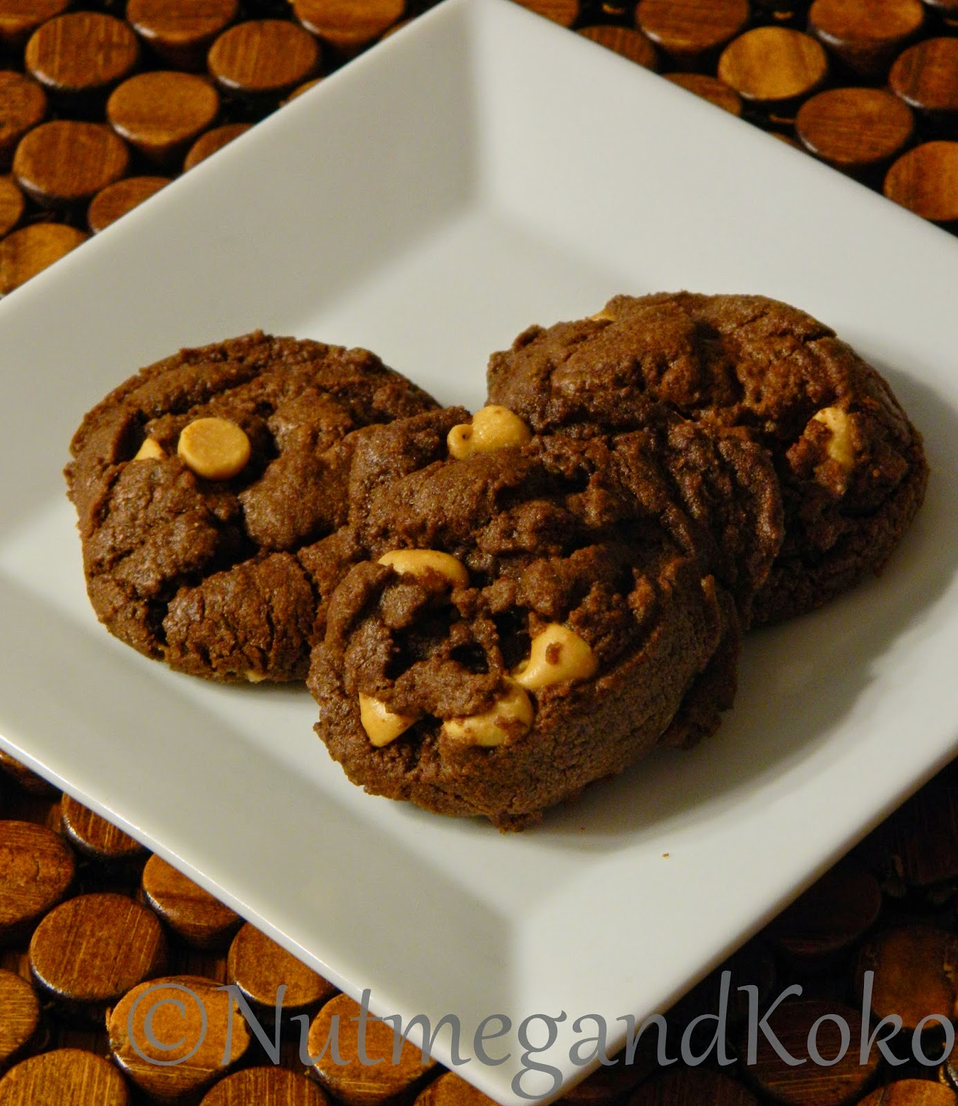 Nutmeg and KoKo Chocolate Peanut Butter Chip Cookies