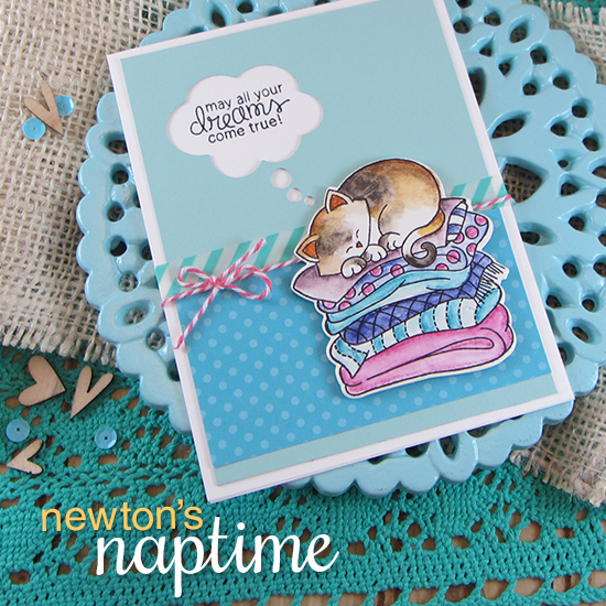 Dreaming Kitty Card by Jennifer Jackson | Newton's Naptime Stamp set by Newton's Nook designs