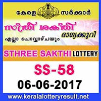 Sthree Sakthi Lottery SS-58 Results 6-6-2017