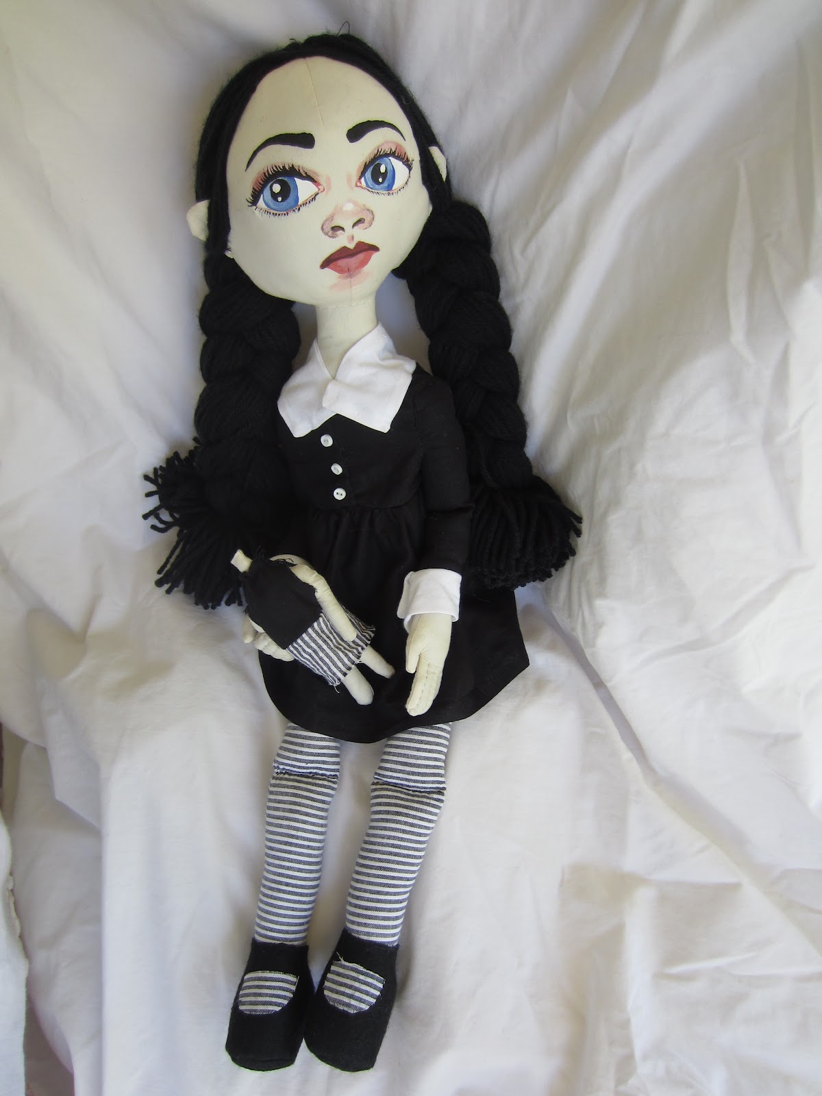 3sisters: Wednesday Addams cloth doll