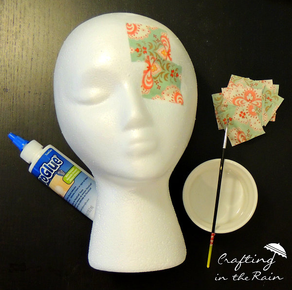 DIY styrofoam mannequin head craft