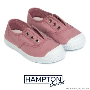 Princess Charlotte wore Hampton Canvas plum style shoe rose