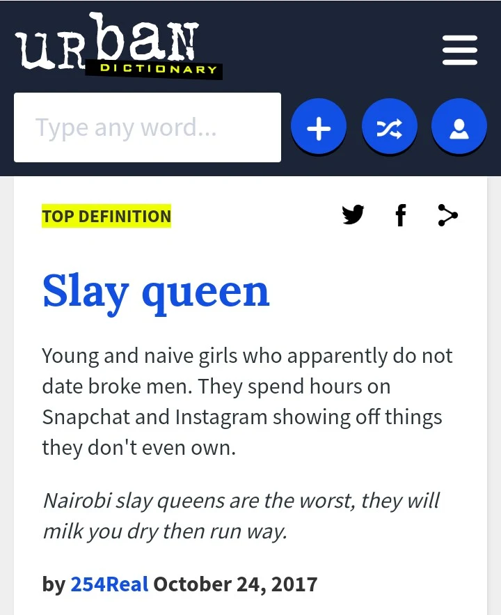 Check out these seven (7) definitions of the word, "SLAY QUEEN" by Urban Dictionary