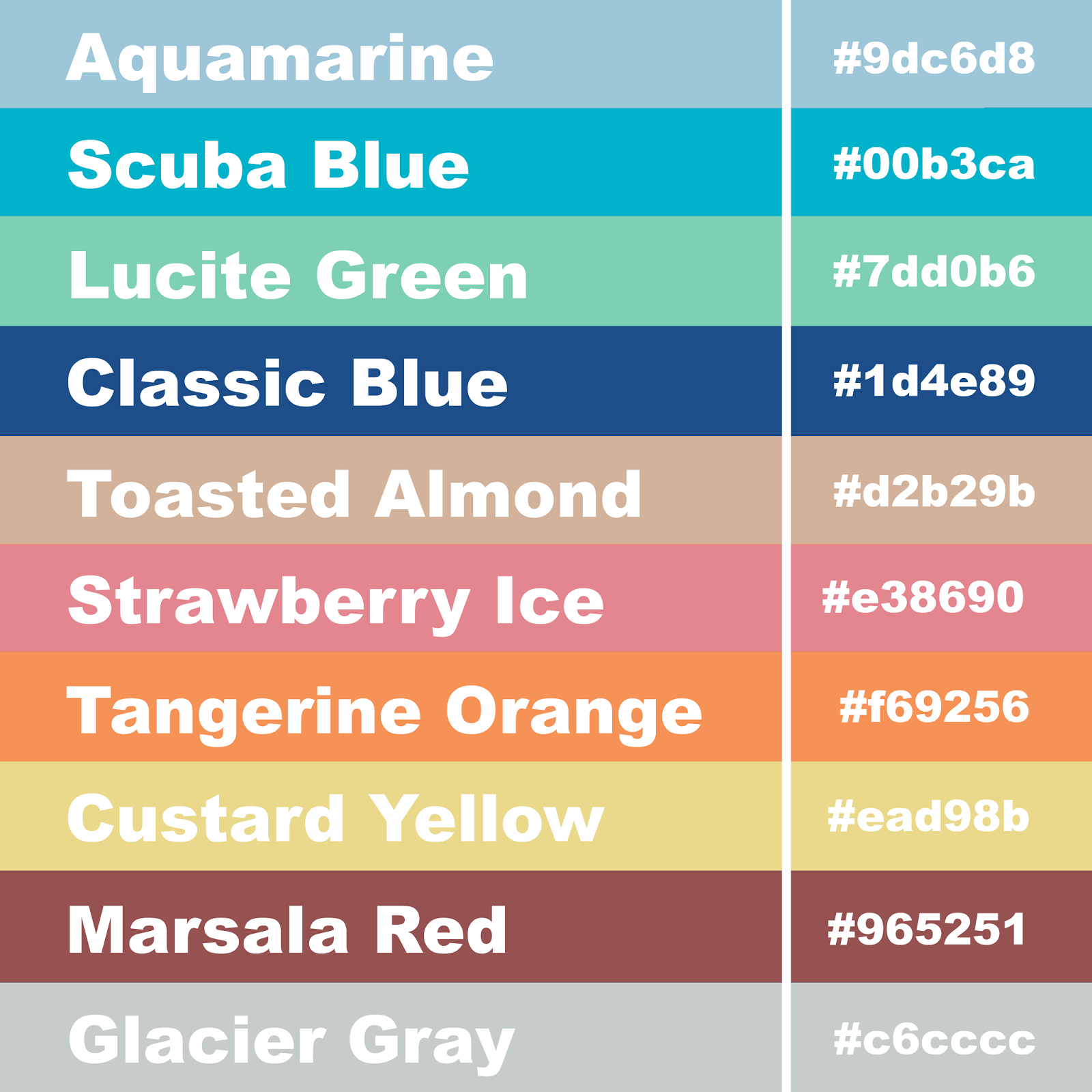 Girly Business Cards Hex Code Pantone Color Palette For Spring 2015