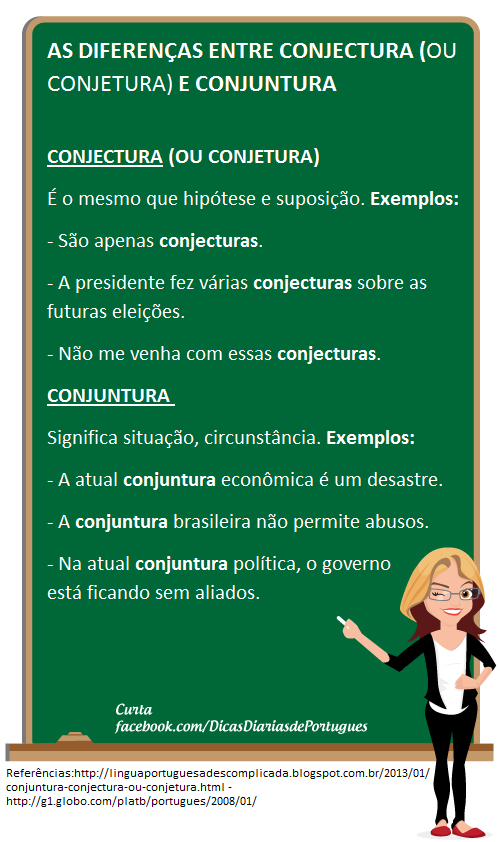 PoRtUgUêS nA TeLa: Dica do dia: AS DIFERENÇAS ENTRE CONJECTURA OU ...