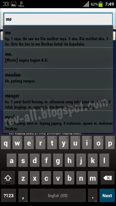 Contoh pencarian kata utama Kamus Dictionary - kamus bahasa indonesia ke inggris dan sebaliknya untuk android (rev-all.blogspot.com)