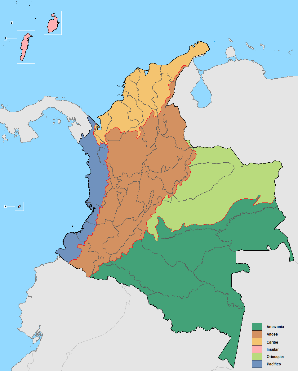 Top Mejores Mapa De Las Seis Regiones De Colombia Para Colorear En
