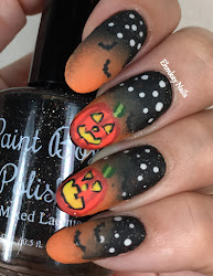 halloween nail pumpkin glowing jack lantern blaze nails